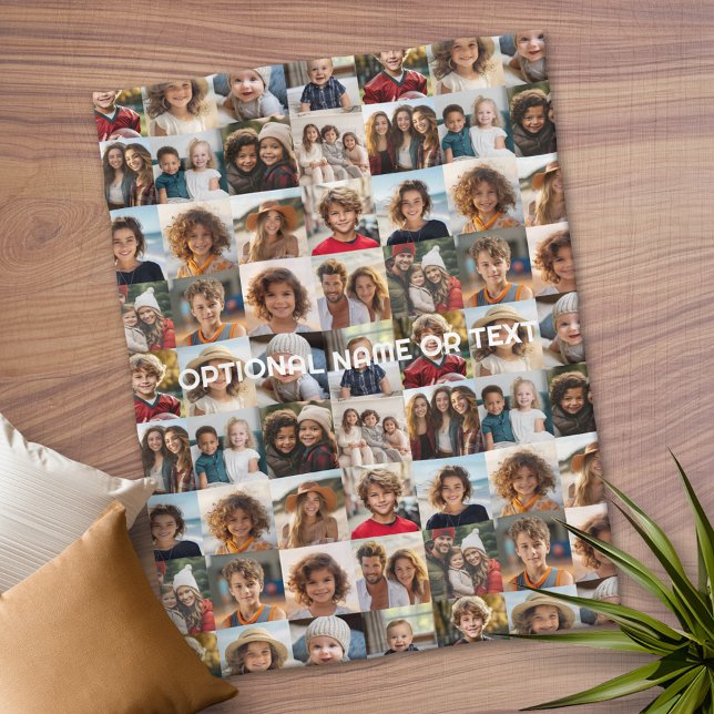Cobertor De Velo Colagem de Fotos Maluca - Até 16 fotos (Personalized Fleece Blanket)