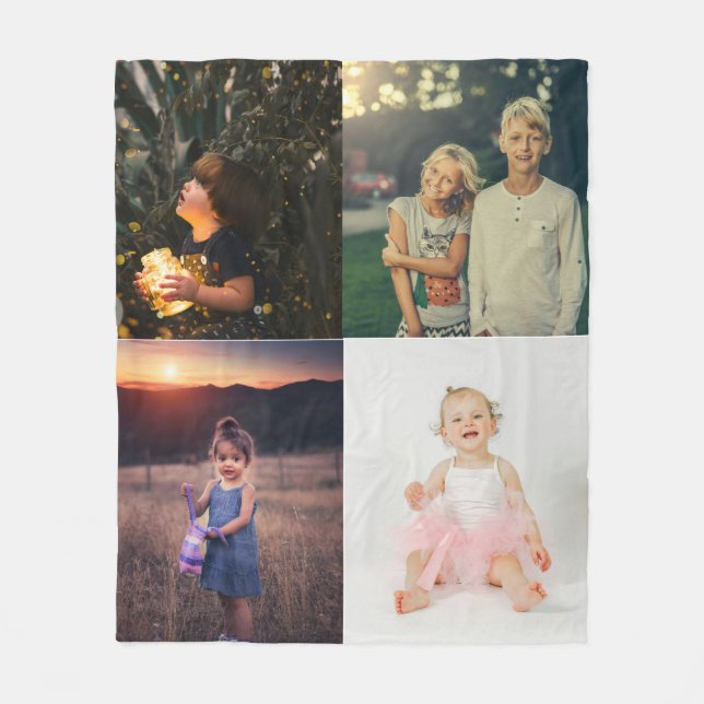 Cobertor De Velo Colagem de Fotos Moderna 4 Personalizada (Frente)