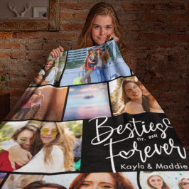 Cobertor De Velo Colagem de Fotos Moderna de Script BFF de Besties 