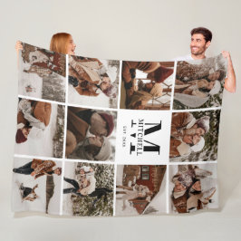 Cobertor De Velo Colagem de Fotos Moderna do Instagram | Monograma