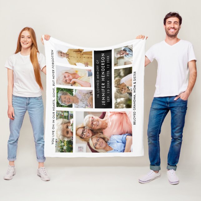 Cobertor De Velo Colagem De Fotos Moderna Em Memória Adorável (In Situ)