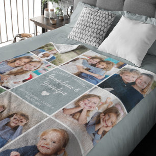 Cobertor De Velo Colagem de Fotos Moderna Vovô Vovô Personalizado A