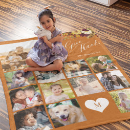 Cobertor De Velo Colagem de fotos nome da família agradecer Ação de