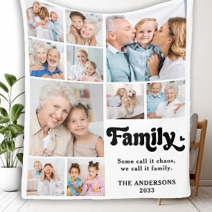 Cobertor De Velo Colagem de Fotos Personalizada da FAMÍLIA Retroati