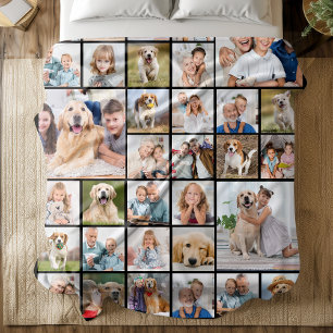 Cobertor De Velo Colagem de Fotos Personalizada de Família Moderna 