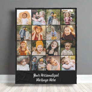 Cobertor De Velo Colagem de Fotos Personalizada de Família Moderna