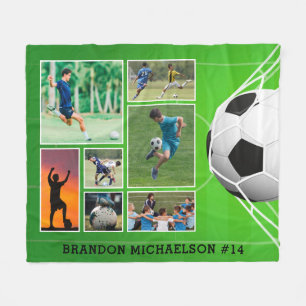 Cobertor De Velo Colagem de Fotos Personalizada do Futebol 7