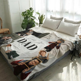 Cobertor De Velo Colagem de Fotos Personalizada do Melhor Pai do Mu