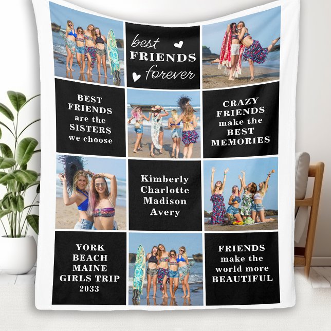 Cobertor De Velo Colagem de Fotos Personalizada dos Melhores Amigos (Criador carregado)