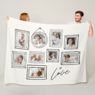 Cobertor De Velo Colagem de Fotos Personalizadas Amor Familiar