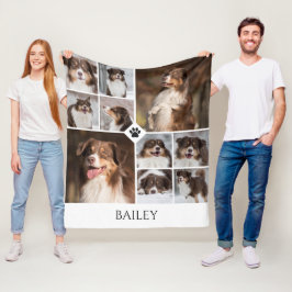 Cobertor De Velo Colagem de Fotos Personalizadas de Cachorro com No