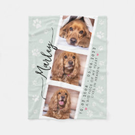 Cobertor De Velo Colagem de Fotos Personalizadas de Memorial de Pet