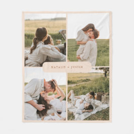 Cobertor De Velo Colagem de fotos personalizadas minimalísticas de 