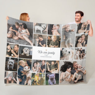 Cobertor De Velo Colagem de Fotos Personalizadas 'Nós somos Família