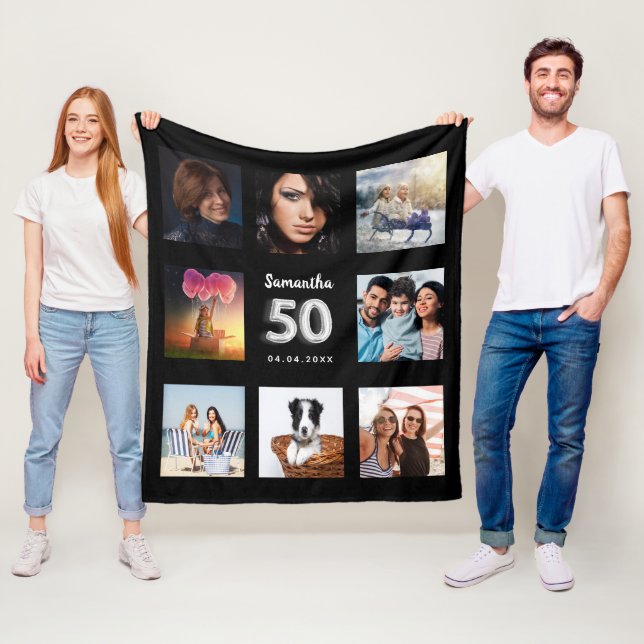 Cobertor De Velo Colagem de fotos pretas de prata de 50 anos (In Situ)