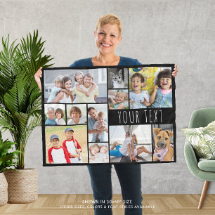 Cobertor De Velo Colagem de Fotos Simples 11 Personalizada Sua Cor