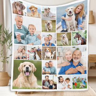 Cobertor De Velo Colagem de Fotos Simples 18 Personalizada Pela Fam