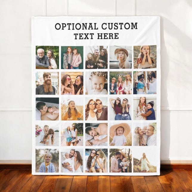 Cobertor De Velo Colagem de Fotos Simples Preta 25 Imagem Personali (Criador carregado)