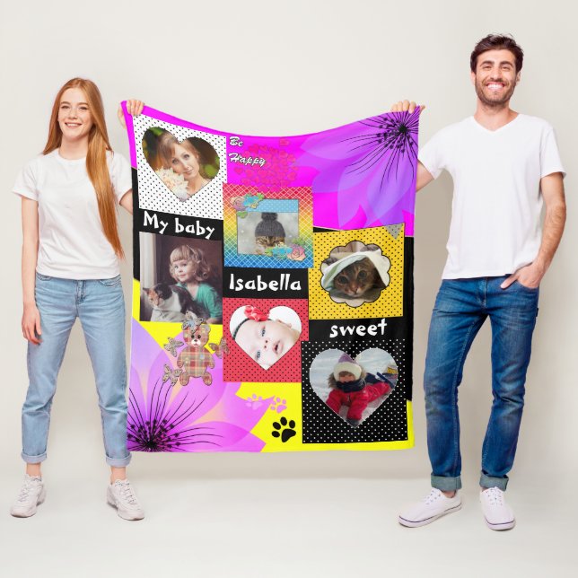 Cobertor De Velo Colagem de fotos, sua foto (In Situ)