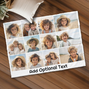 Cobertor De Velo Colagem de Grade de Fotos 12 - Branco - Tipo de Mo