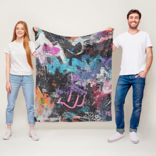 Cobertor De Velo Colagem de Grafite Urbana com Cores Intensas Pint