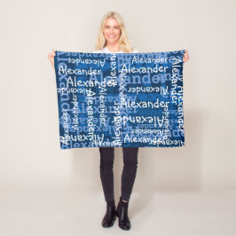 Cobertor De Velo Colagem de Nome do Blue Boy All-over Personalizada