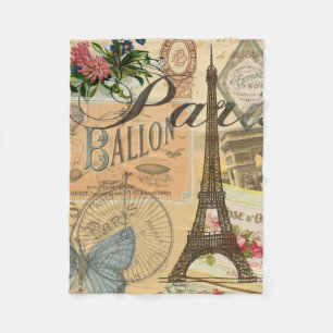 Cobertor De Velo Colagem de Viagens vintage de Paris França