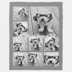 Cobertor De Velo Colagem do Instagram de Fotografias da Cinza 9 —