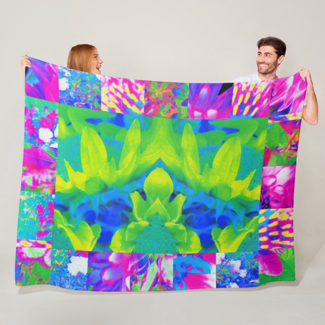 Cobertor De Velo Colagem do Jardim de Girassol com abstrato Patchwo (In Situ)