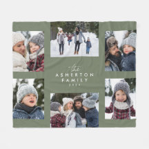 Colagem familiar 6 foto simples verde moderno