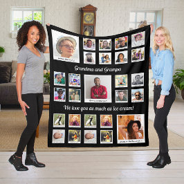 Cobertor De Velo Colagem Fotográfica De Avós Para Vovô