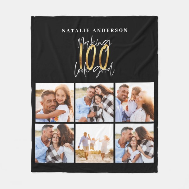 Cobertor De Velo Colagem fotográfica em preto e ouro Frota de anive (Frente)