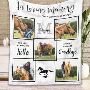 Cobertor De Velo Colagem Fotográfica Memorial Pet Horse