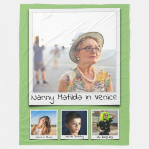 Cobertor De Velo Colagem Fotográfica Monogramas Nomes Pistachio Ver