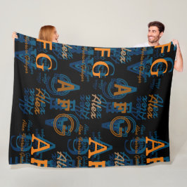 Cobertor De Velo Colagem Moderna com Monogramas de Iniciais e Nomes