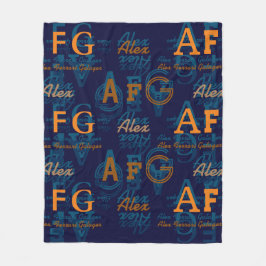 Cobertor De Velo Colagem Moderna Monogramada de Iniciais e Nomes