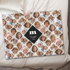 Cobertor De Velo Colagem Personalizada 12 Foto - monograma da famíl