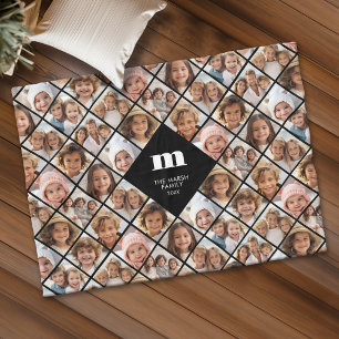 Cobertor De Velo Colagem Personalizada 12 Fotos - monograma funky d