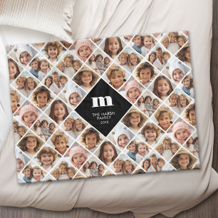 Cobertor De Velo Colagem Personalizada 12 Fotos - monograma funky d