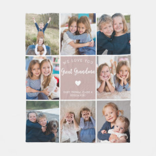 Cobertor De Velo Colagem Personalizada 8 Fotografias da Avó do exce