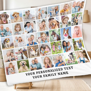 Cobertor De Velo Colagem Personalizada de 35 Fotografias da Família