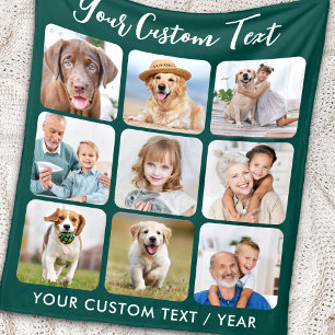 Cobertor De Velo Colagem Personalizada de 9 Fotografias Trendy Emer