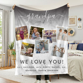 Cobertor De Velo Colagem Personalizada de Cotação e Foto do Avô Ele
