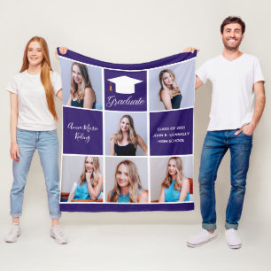 Cobertor De Velo Colagem Personalizada de Foto de Formatura com Fun