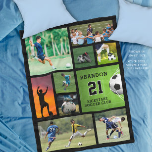 Cobertor De Velo Colagem Personalizada de Fotos de Futebol