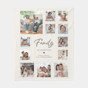 Cobertor De Velo Colagem Personalizada de Múltiplas Fotos da Famíli