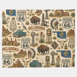 Cobertor De Velo Colagem Vintage da Rota 66 de Oklahoma Ocidental