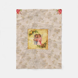 Cobertor De Velo Colagem Vintage Retro com rendas e flores