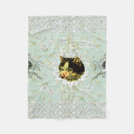 Cobertor De Velo Colagem Vintage Retro com rendas e flores