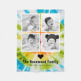 Cobertor De Velo Colar de Foto Personalizado Família Colorido Tie D